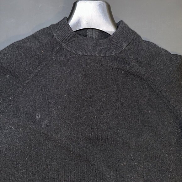 Vintage Unbranded Virgin Wool Sweater Black Mock Neck With Back Zip Closure - Picture 8 of 13